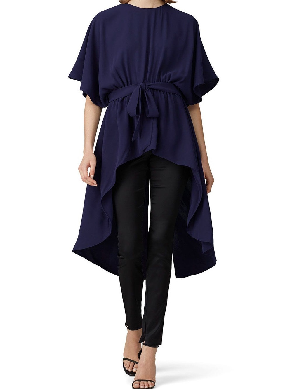 Sachin + Babi Navy Blue Sleeveless High-low Dress Top Solange Blouse small